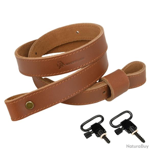 Sangle Bretelle WAYNE'S DOG en Cuir V�ritable + Grenadi�res Rapides Incluses LIVRAISON OFFERTE