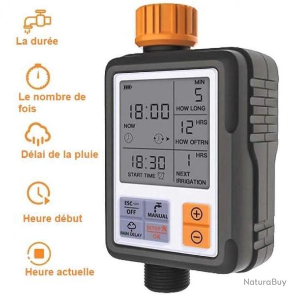 Minuteur Programmateur d'Irrigation Jardin Num�rique avec T�te d'Arrosage LIVRAISON GRATUITE