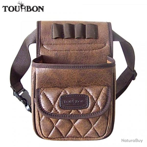 Sacoche en Cuir TOURBON porte Cartouche Max 50 Chasse Ball Trap Tir LIVRAISON GRATUITE