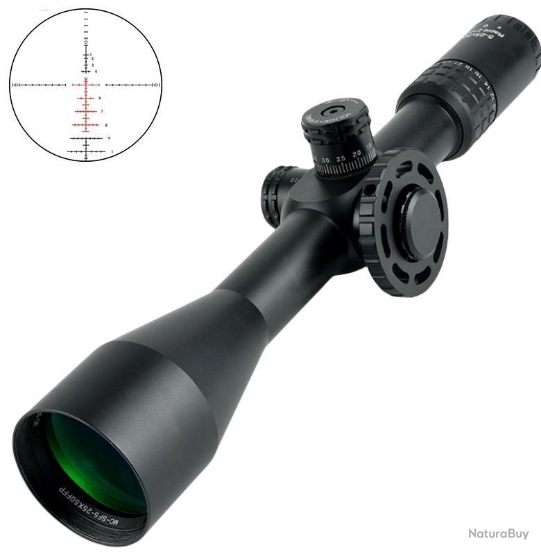 Lunette De Tir 5-25x50 FFP - Précision Redoutable Pour Calibre .308 & Plus - Choix Des Colliers Inclus