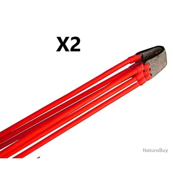 Lot de deux �lastiques de rechange triple pour Fronde de chasse / lance pierre F3X