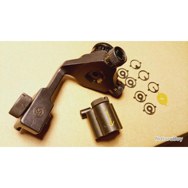 Dioptre pour K31 marque Waffenfabrik + tunnel avec un jeu d'inserts , Montage rapide