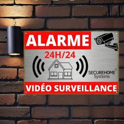 Panneau d'alarme de vid&eacute;osurveillance Secure Home Systems 24/7 Plaque 14x20cm