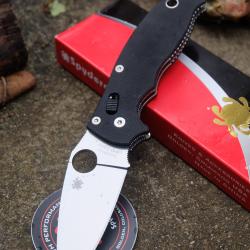 Couteau Spyderco Manix 2 Lame Acier CPM-S30V Manche G-10 Made in USA Ball Bearing Lock C101GP2