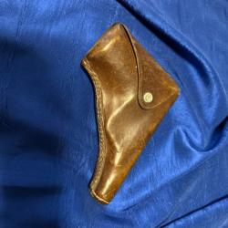&Eacute;TUI CUIR CIVIL DE PISTOLET  7x65 EN CUIR FAUVE  20 &Egrave;ME