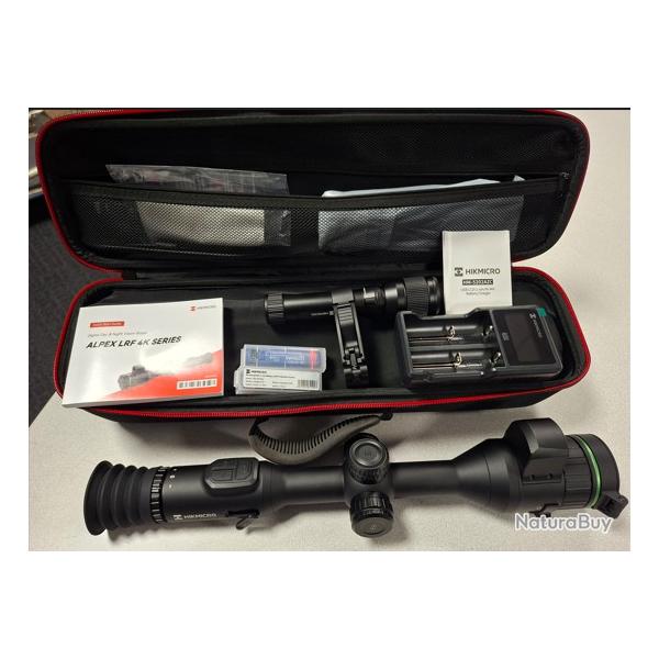 Lunette de Vision Nocturne HIKMICRO Alpex A50EL 4K avec T�l�m�tre Laser avec lampe IR et montage