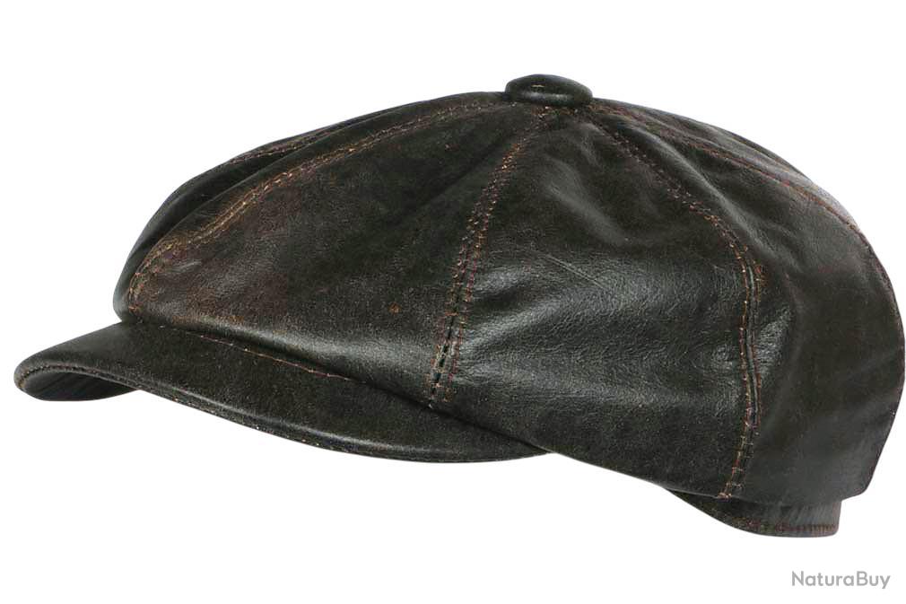 Casquette Gavroche En Cuir Pu Noir - Taille 58 - Neuve Avec étiquettes