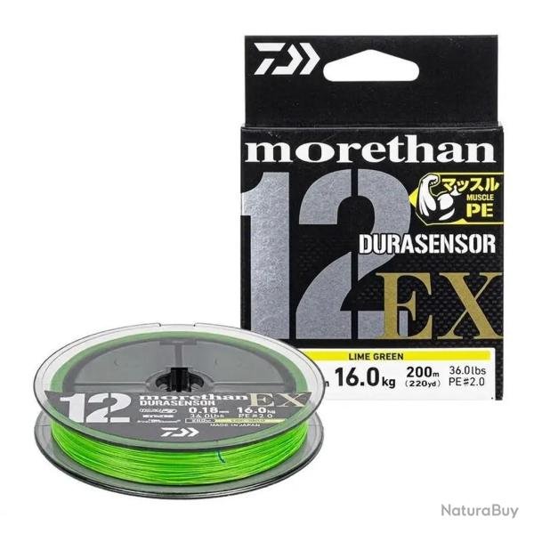 Tresse DAIWA Morethan 12 EX 2025 Lime green 150m PE1