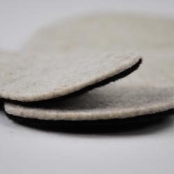 Semelles en feutre de laine de mouton double &eacute;paisseur 41 beige