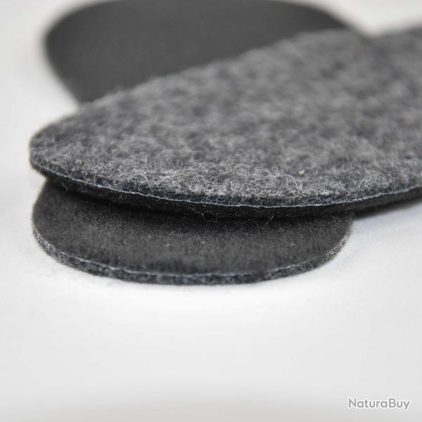 Semelles en feutre de laine de mouton double �paisseur 40 gris anthracite