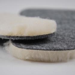 Semelles laine de mouton et feutre de laine double &eacute;paisseur 44