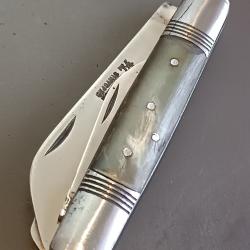 ANCIEN COUTEAU TONNEAU en 4 pi&egrave;ces, 74 ST JOANIS MONDIERE, THIERS, XX&egrave;me, manche CORNE.