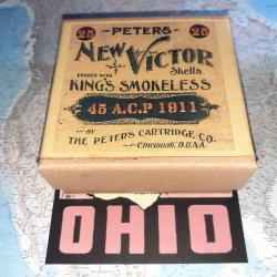 45 Automatique Colt 1911 (Peters Cartridge): Reproduction boite munitions Vintage (vide) PC 14496004
