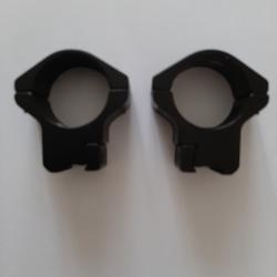 JEU DE 2 COLLERS MONTAGE FIXE DIAMETRE 30 MM .RAIL DE 11 MM.