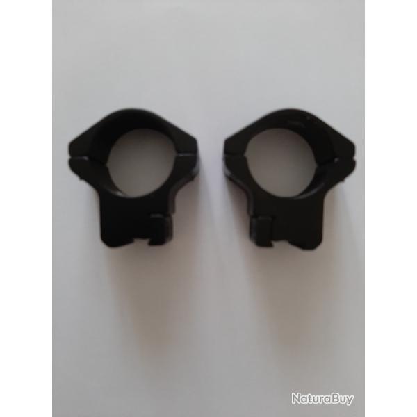 JEU DE 2 COLLERS MONTAGE FIXE DIAMETRE 30 MM .RAIL DE 11 MM.