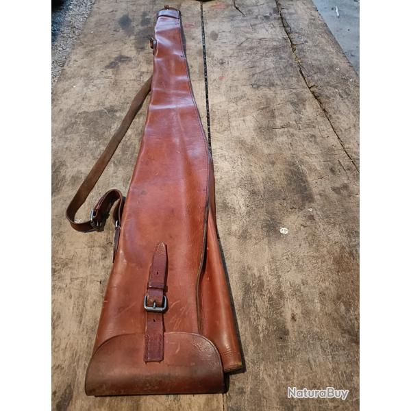 Housse fusil cuir orang�