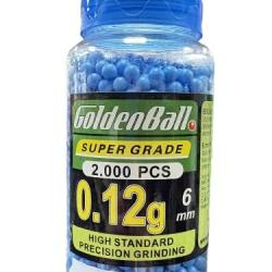 Bille de 6mm 0.12g Golden Ball super grade x2000 bleu ou vert