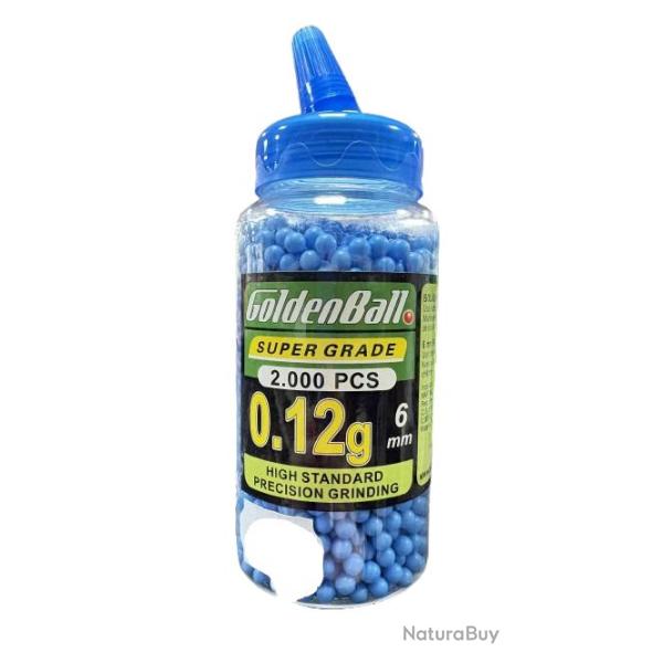 Bille de 6mm 0.12g Golden Ball super grade x2000 bleu ou vert
