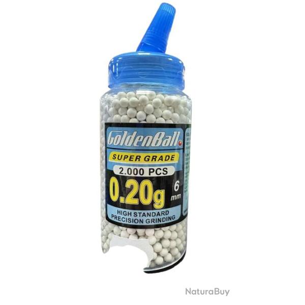 Bille Golden ball super grade 0.20g 6mm x2000 blanc