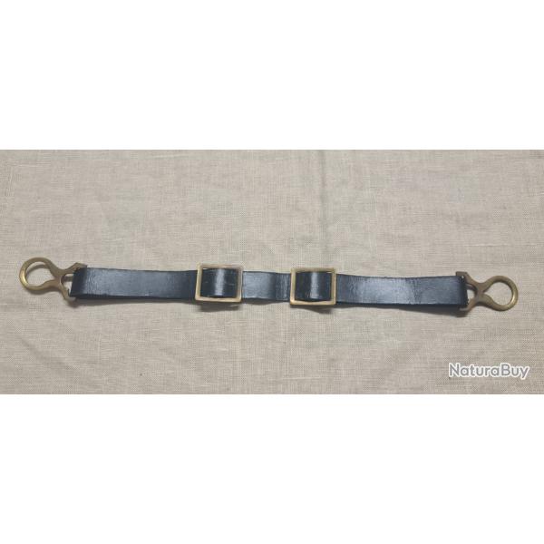 Jugulaire fer pour casque � pointe cuir �pais WW1   ( LA1)