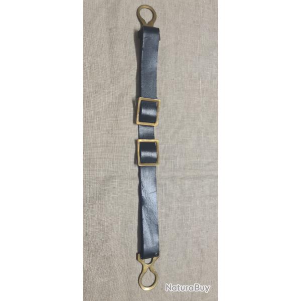 Belle Jugulaire laiton pour casque � pointe WW1 (L8) cuir fin