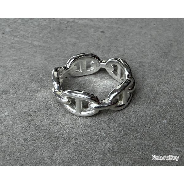 Bague HERMES neuve en argent - chaine d'ancre - taille 56 - Herm�s