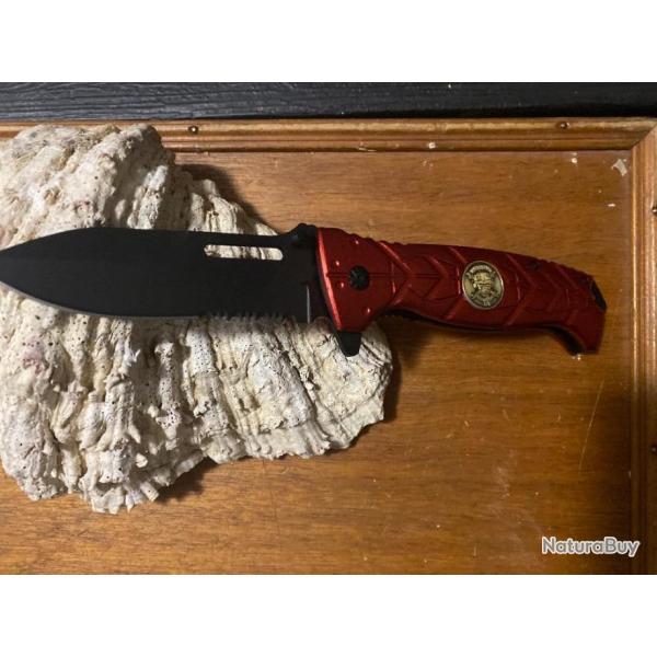 ROBUSTE  COUTEAU DE POMPIER  OUVERTURE  UNE MAIN   2025  1