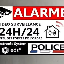 Plaque ALARM M&eacute;tallique dissuasive, s&eacute;curit&eacute; 20 x30 cm