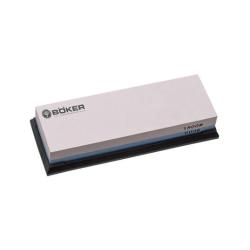 Pierre d'aiguisage Boker Plus Bleu Blanc 600/1500 sur socle