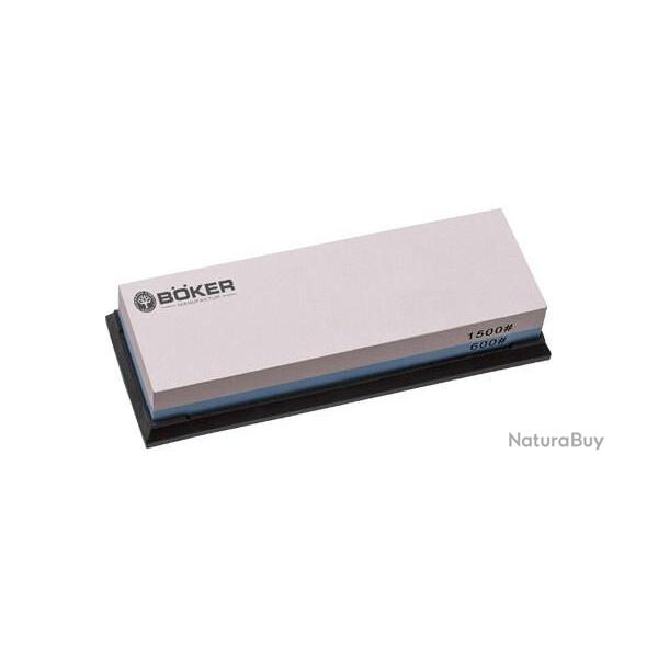 Pierre d'aiguisage Boker Plus Bleu Blanc 600/1500 sur socle