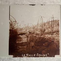 Ancienne plaque st&eacute;r&eacute;oscopique en verre WW1 R&eacute;gion des Monts La Fosse Froide