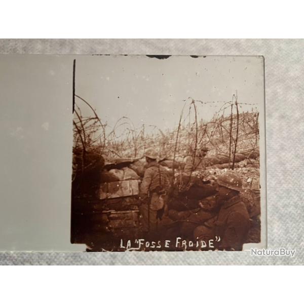 Ancienne plaque st�r�oscopique en verre WW1 R�gion des Monts La Fosse Froide