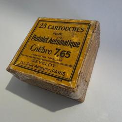 Boite vide d'origine GEVELOT 25 cartouches 7.65 (32 ACP) boite r&eacute;f: 9253