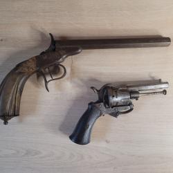 Lot de deux armes anciennes / 19eme si&egrave;cle / Belgique (Li&egrave;ge)