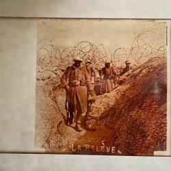 Ancienne plaque st&eacute;r&eacute;o en verre WW1 Mont Cornillet la rel&egrave;ve