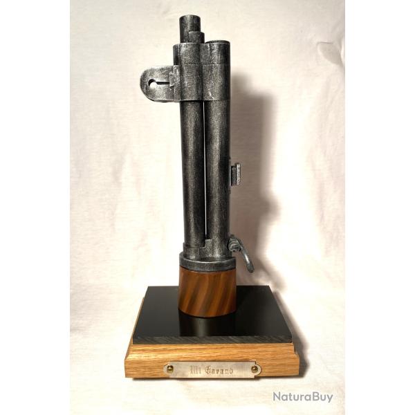 Support-pr�sentoir pour ba�onnette M1 Garand avec socle bois et plaque grav�e