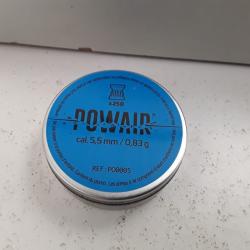 X250 plombs Powair cal.5,5mm 0,83g plats