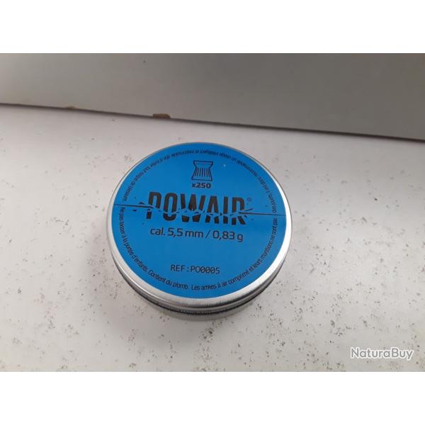 X250 plombs Powair cal.5,5mm 0,83g plats