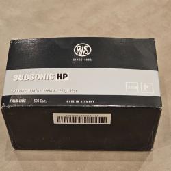 500 cartouches RWS Cal.22lr Subsonic HP