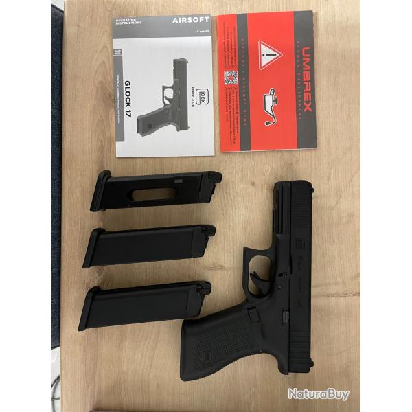 Pack GLOCK 17 gen5 MOS BLK + 3 chargeurs+sac billes AIRSOFT