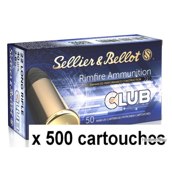 CARTOUCHES SB 22LR CLUB LRN 40gr x 500