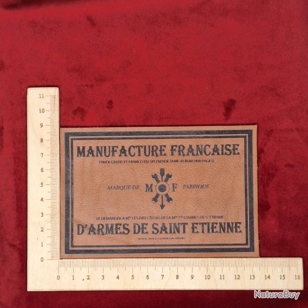 Etiquette en cuir pour coffret d'arme "Manufacture Fran�aise d'Armes de St Etienne" #2
