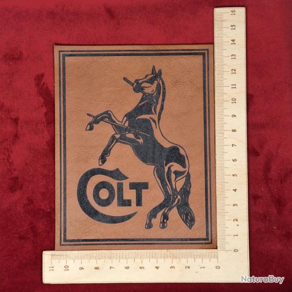 Etiquette en cuir pour coffret d'arme colt "Colt & poulain" #2
