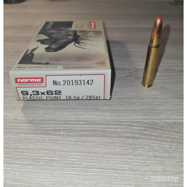 Boite de balles norma pointe plastique calibre 9.3x62