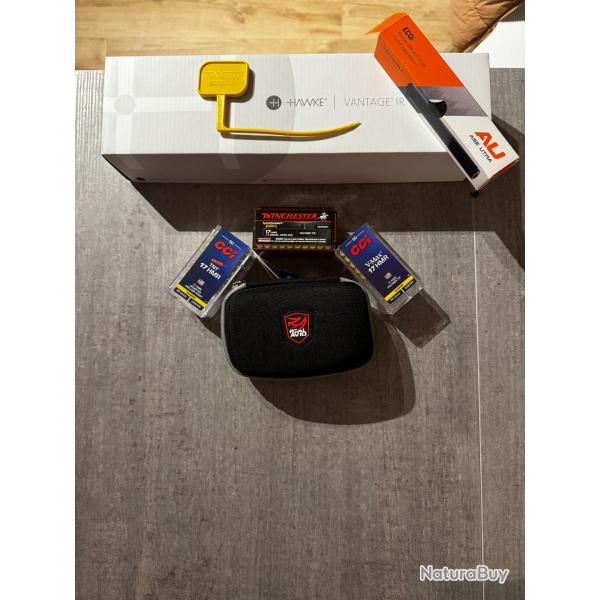 Pack Tikka T1x Lunette hawke 3-9x40 , 1 Kit de nettoyage, 110 cartouches , silencieux ase ultra