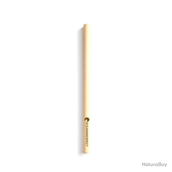 Ocean Respect Lot de 4 pailles en bambou + pochette en coton + goupillon