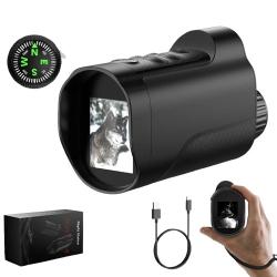 Monoculaire de Vision Nocturne Infrarouge 1080P - Zoom Num&eacute;rique 10x - Port&eacute;e 800 m