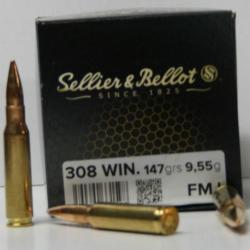 CARTOUCHE SELLIER & BELLOT FMJ 147GR CAL. 308 WIN X50