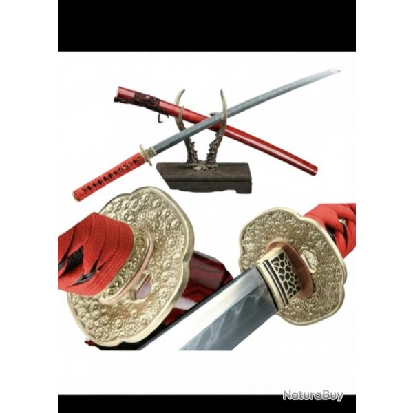 Katana rouge sang - trempe � l'argile - sp�cial coupe, Masterpiece