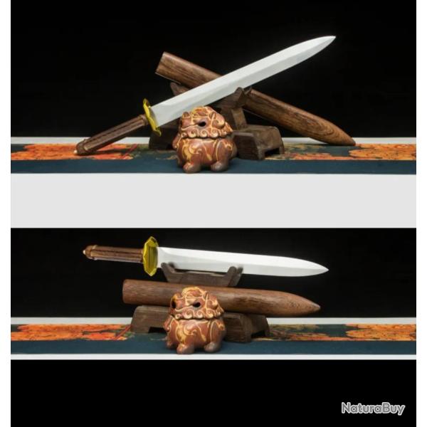 �p�e � lame en acier - poign�e et fourreau en bois v�ritable